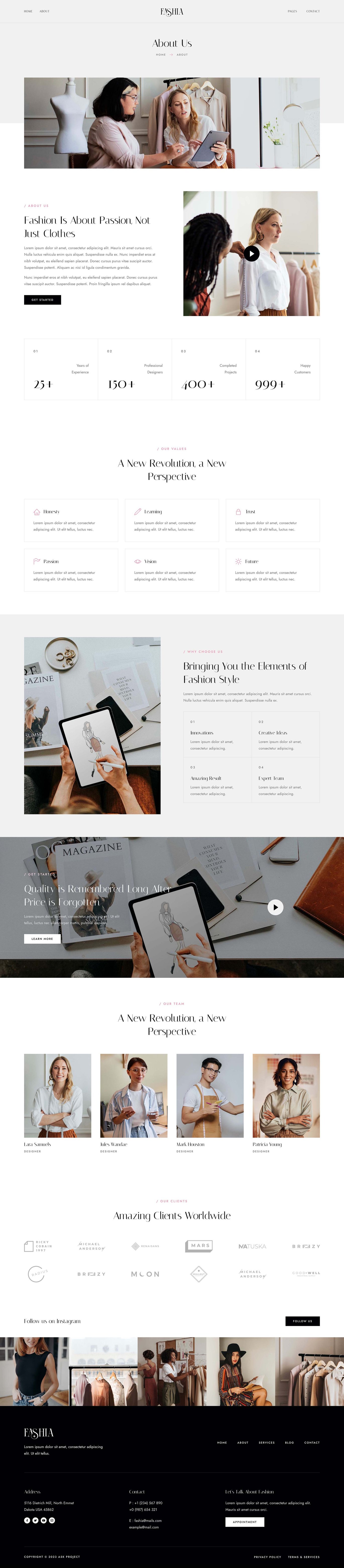 Fashia Fashion & Clothing Designer Elementor Template Kit
