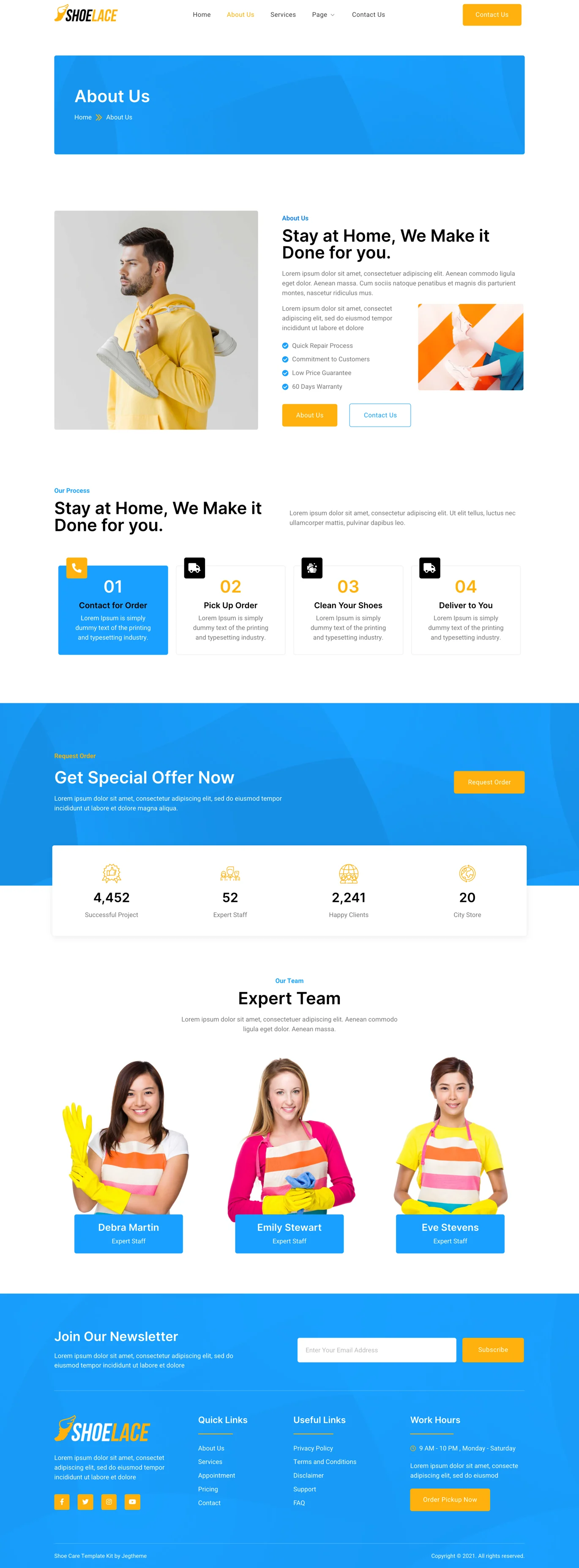 Shoelace – Shoes Cleaning & Laundry Service Elementor Template Kit