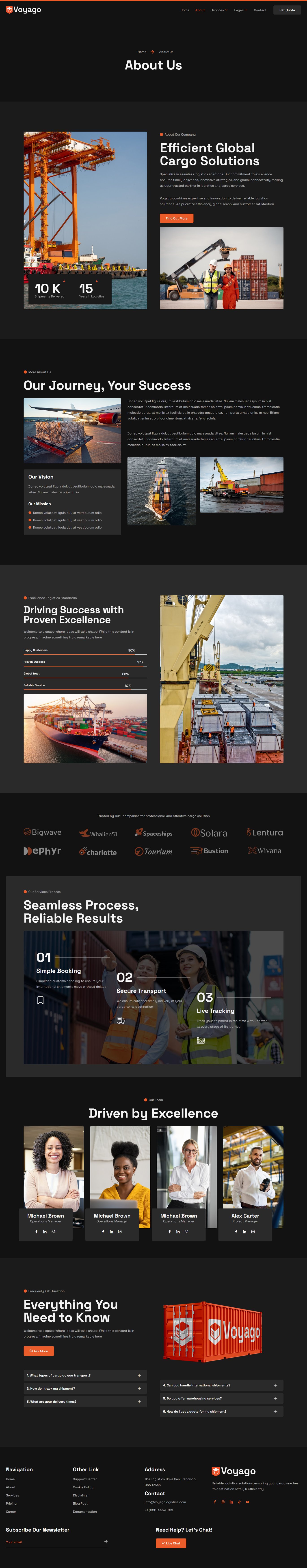 Voyago Logistic Cargo & Transportation Elementor Template Kit